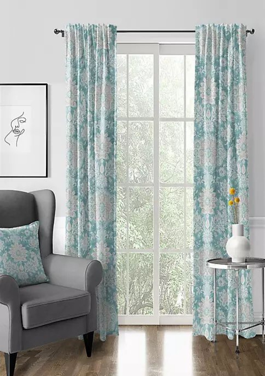 Home * | 6Ix Tailors Fine Linens Osha Pole Top Drapery Panel Pair (50 W X 120 L) Aqua/Teal