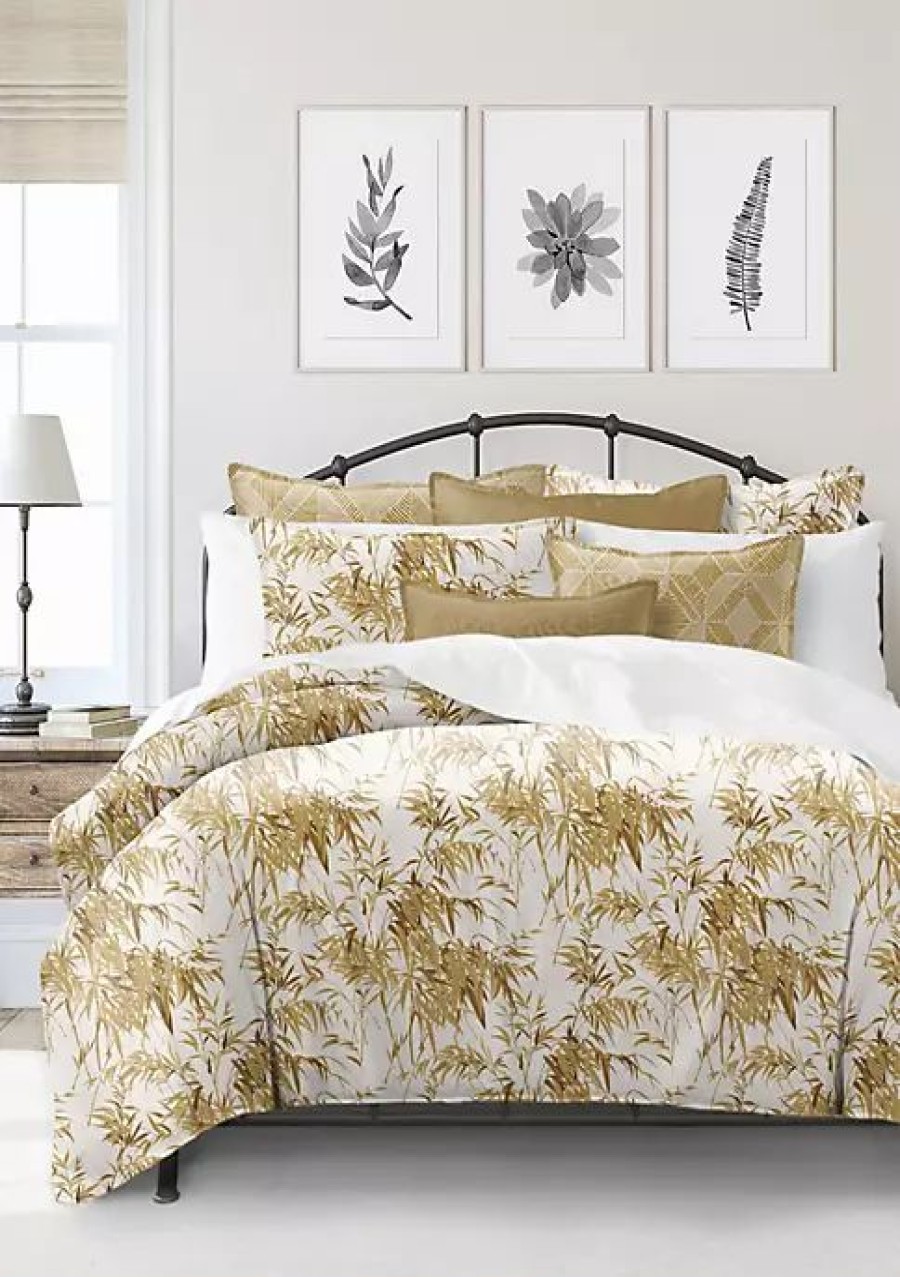 Bed & Bath * | 6Ix Tailors Fine Linens Bamboo Harvest Queen Coverlet & 2 Shams Set Gold