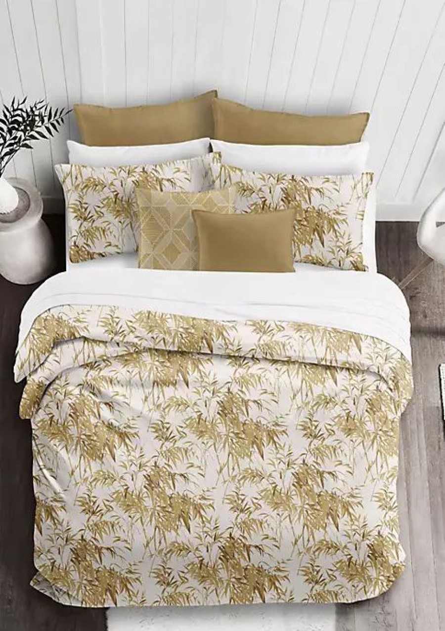 Bed & Bath * | 6Ix Tailors Fine Linens Bamboo Harvest Queen Coverlet & 2 Shams Set Gold