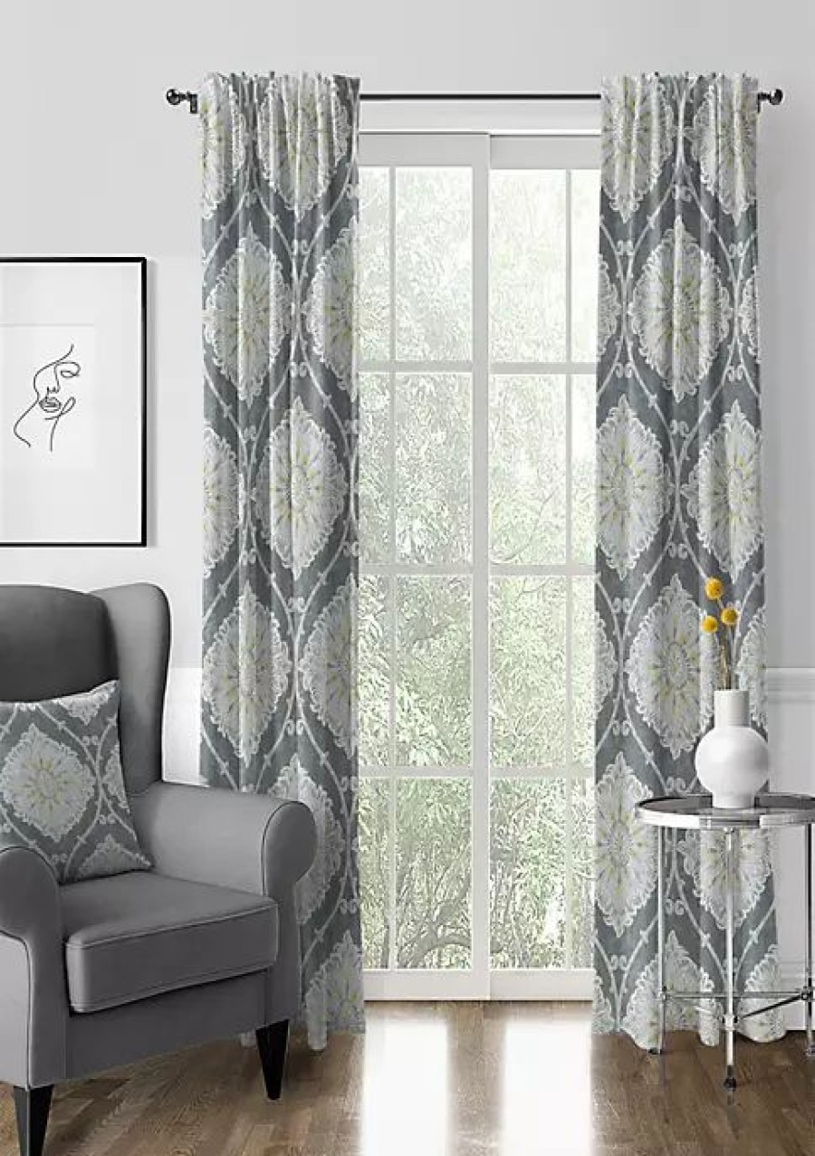 Home * | 6Ix Tailors Fine Linens Bellamy Pole Top Drapery Panel Pair (50 W X 132 L) Gray