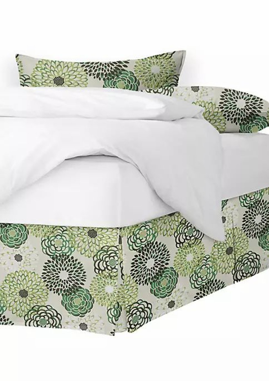 Bed & Bath * | 6Ix Tailors Fine Linens Garden Stow Cal-King Bed Skirt 15 Drop Green