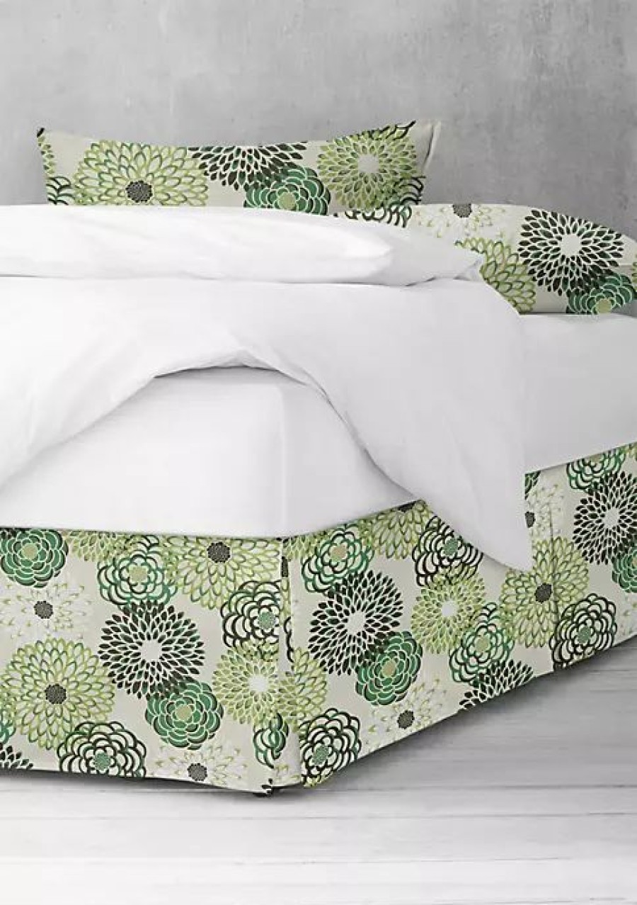 Bed & Bath * | 6Ix Tailors Fine Linens Garden Stow Cal-King Bed Skirt 15 Drop Green