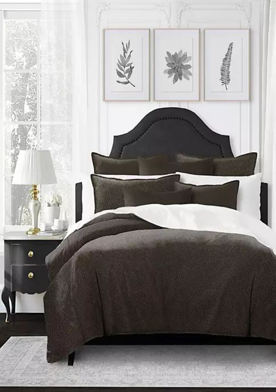 Bed & Bath * | 6Ix Tailors Fine Linens Eva Queen Duvet Cover & 2 Shams Set Chocolate