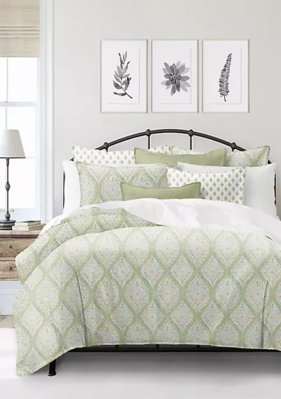 Bed & Bath * | 6Ix Tailors Fine Linens Cressida Twin Duvet Cover & 1 Sham Set Green Tea