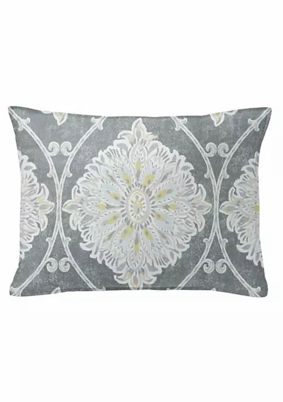 Home * | 6Ix Tailors Fine Linens Bellamy 14X20 Oblong Decor Pillow (Feather Insert) Gray