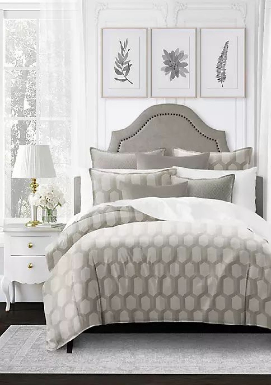 Bed & Bath * | 6Ix Tailors Fine Linens Isabella Twin Duvet Cover & 1 Sham Set Taupe