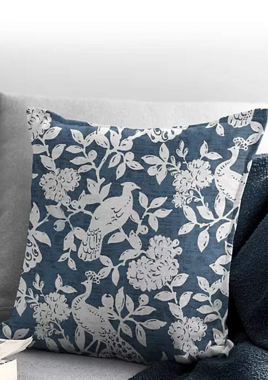 Home * | 6Ix Tailors Fine Linens Lark 24 Sq Decor Pillow (Feather Insert) Navy