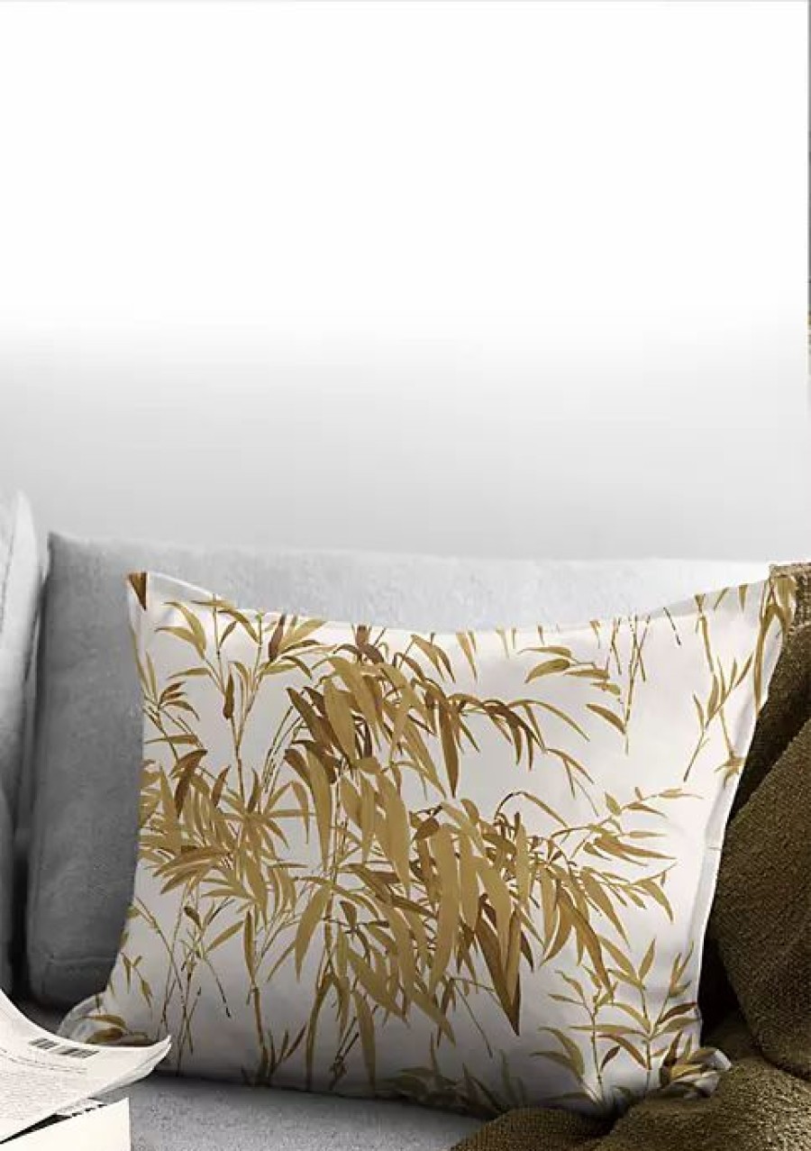 Home * | 6Ix Tailors Fine Linens Bamboo Harvest 14X20 Oblong Decor Pillow (Feather Insert) Gold