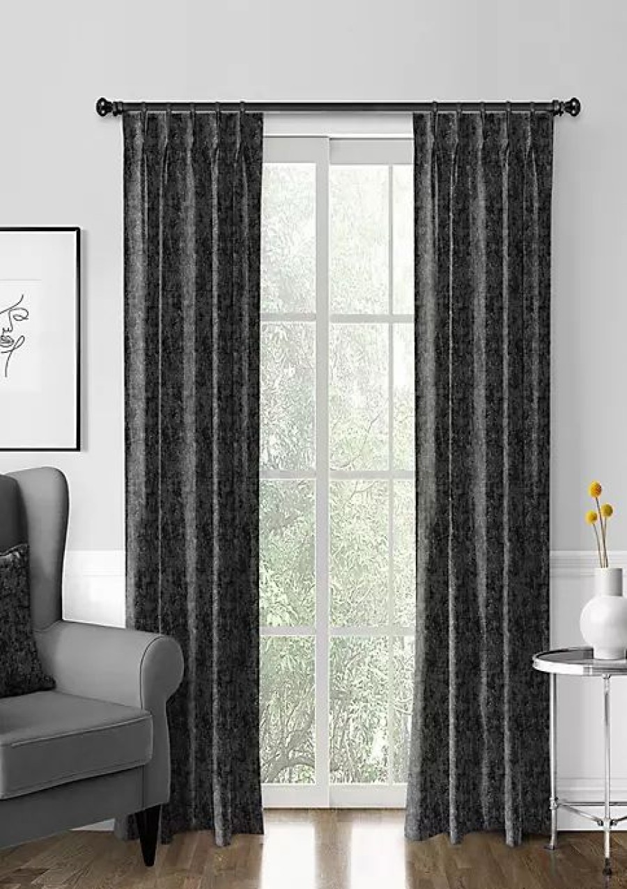 Home * | 6Ix Tailors Fine Linens Langston Pinch Pleat Drapery Panel Pair (20 W X 108 L) Onyx