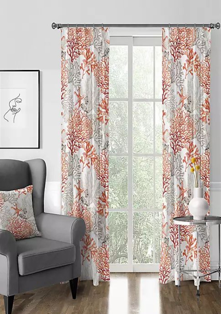 Home * | 6Ix Tailors Fine Linens Reef Pinch Pleat Drapery Panel Pair (40 W X 144 L) Coral