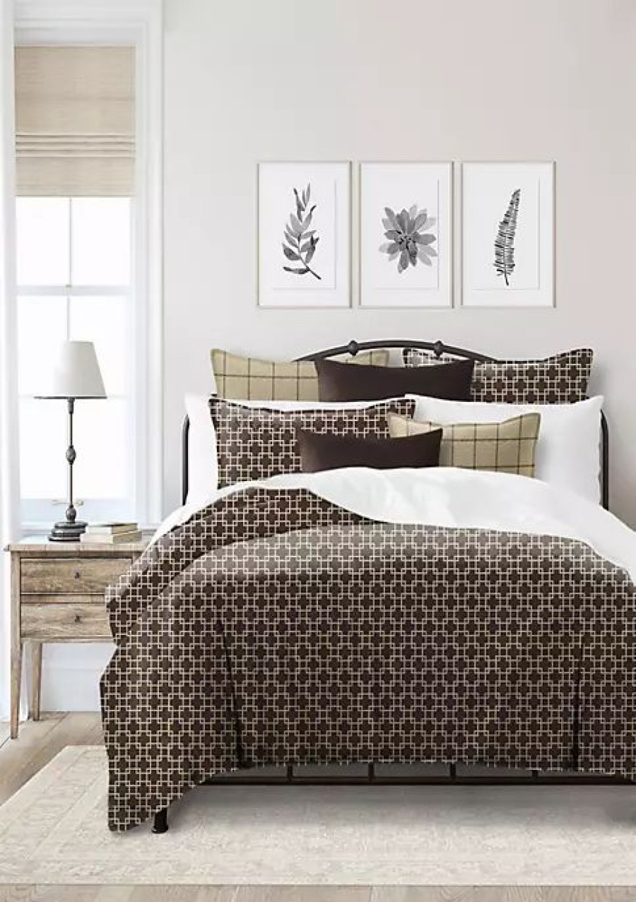 Bed & Bath * | 6Ix Tailors Fine Linens Fendine California King Comforter & 2 Shams Set Chocolate