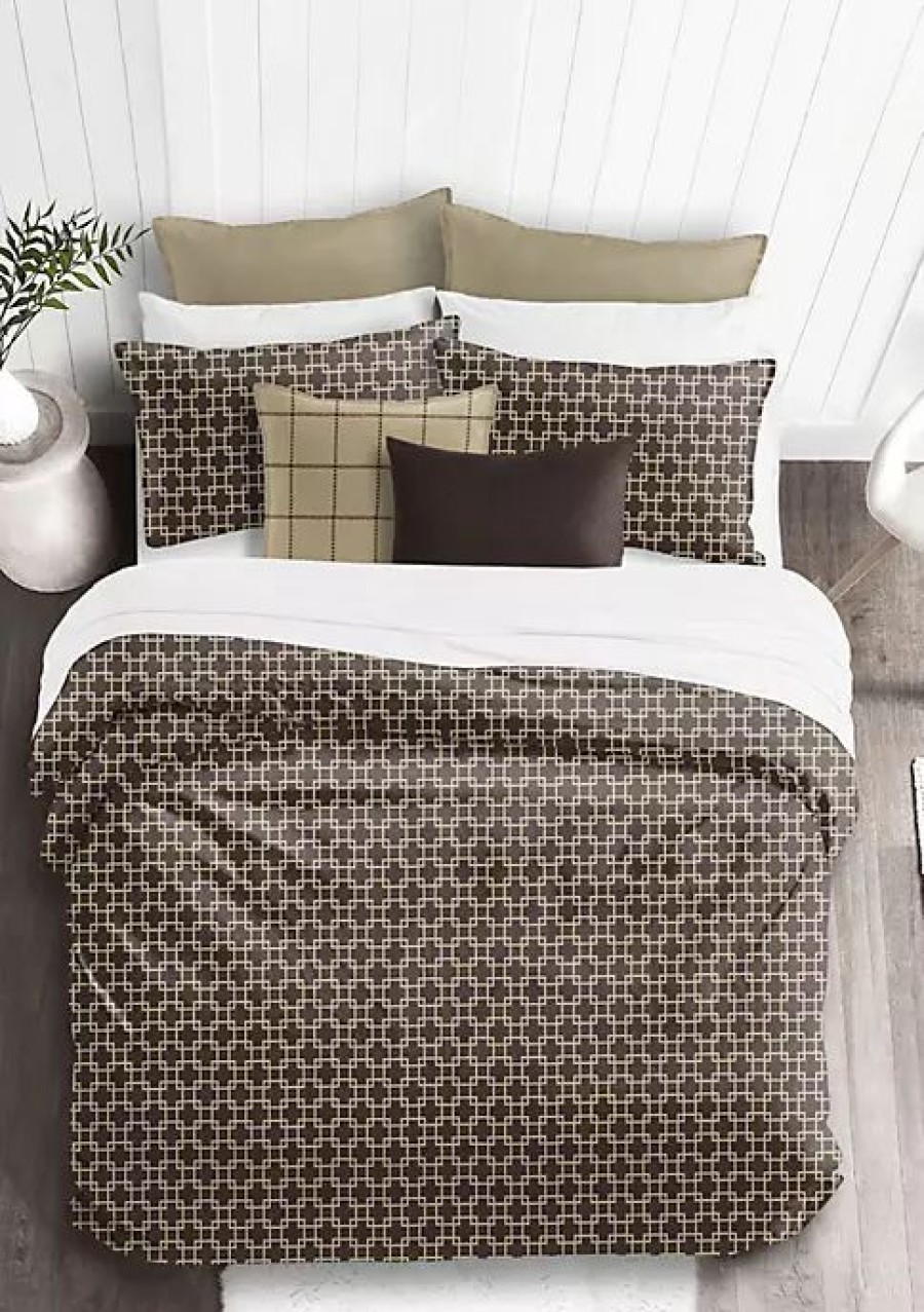 Bed & Bath * | 6Ix Tailors Fine Linens Fendine California King Comforter & 2 Shams Set Chocolate