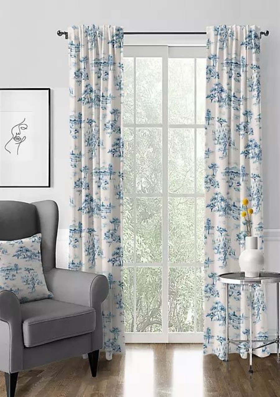 Home * | 6Ix Tailors Fine Linens Auclair Pole Top Drapery Panel Pair (50 W X 108 L) Blue