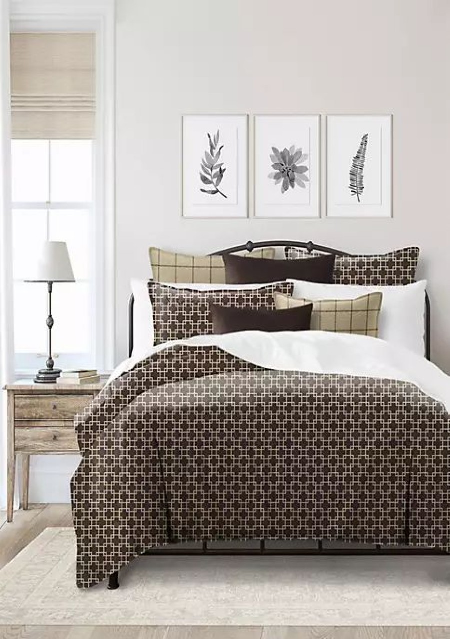 Bed & Bath * | 6Ix Tailors Fine Linens Fendine California King Duvet Cover & 2 Shams Set Chocolate