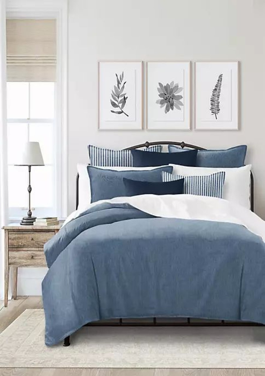 Bed & Bath * | 6Ix Tailors Fine Linens Basic Denim Twin Comforter & 1 Sham Set Blue