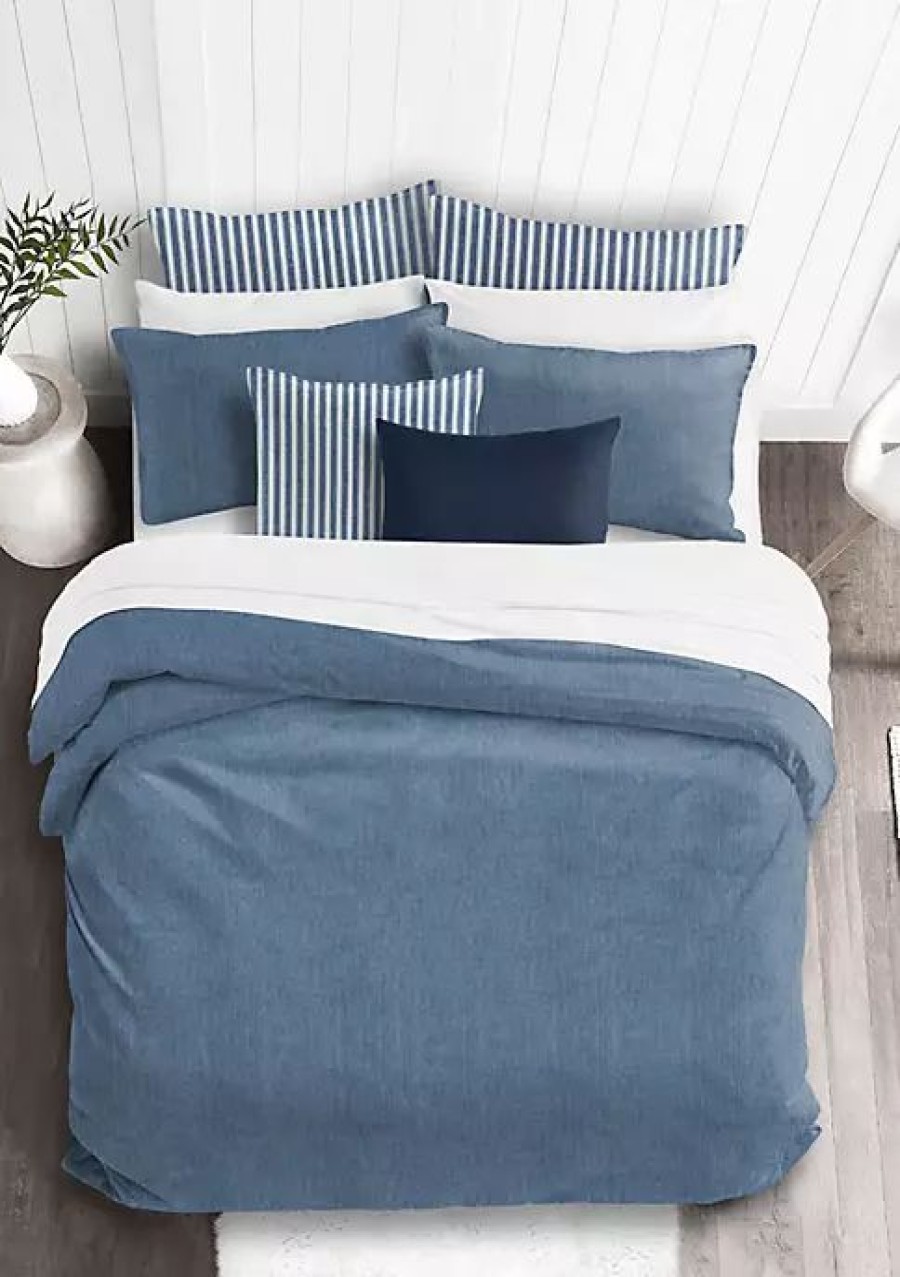 Bed & Bath * | 6Ix Tailors Fine Linens Basic Denim Twin Comforter & 1 Sham Set Blue