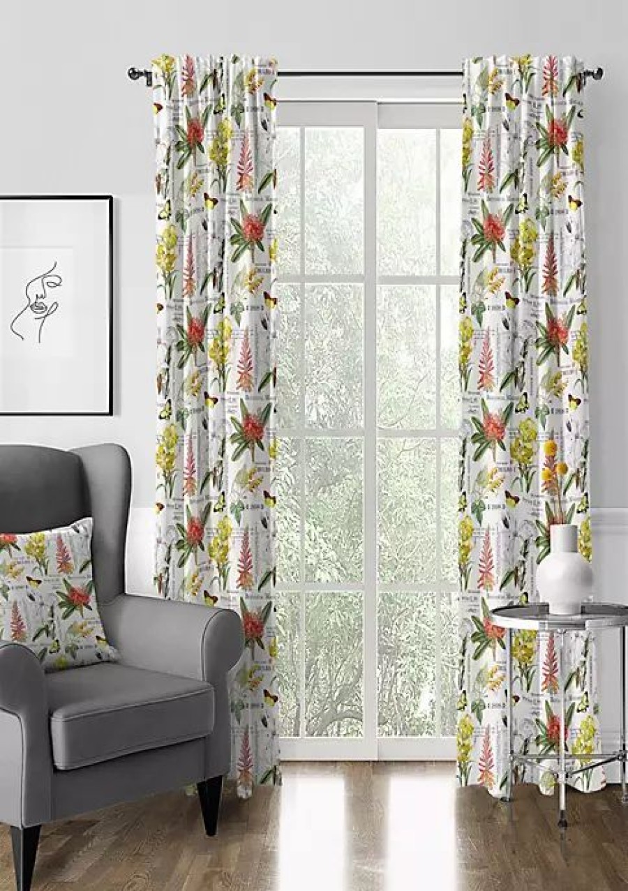 Home * | 6Ix Tailors Fine Linens Vintage Botanicals Pole Top Drapery Panel Pair (50 W X 144 L) White