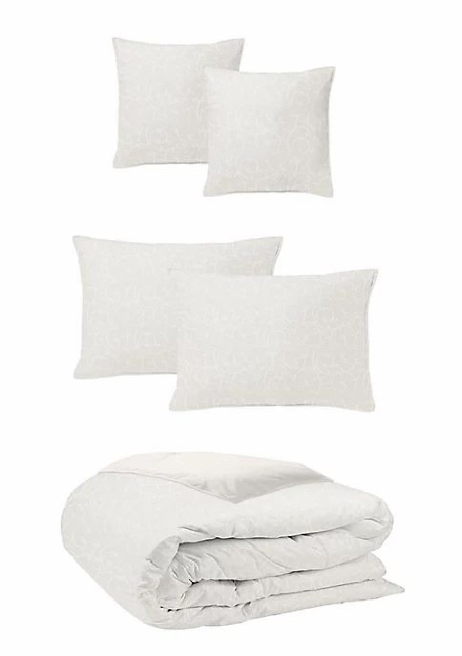 Bed & Bath * | 6Ix Tailors Fine Linens Marlene California King Duvet Cover & 2 Shams Set Alabaster