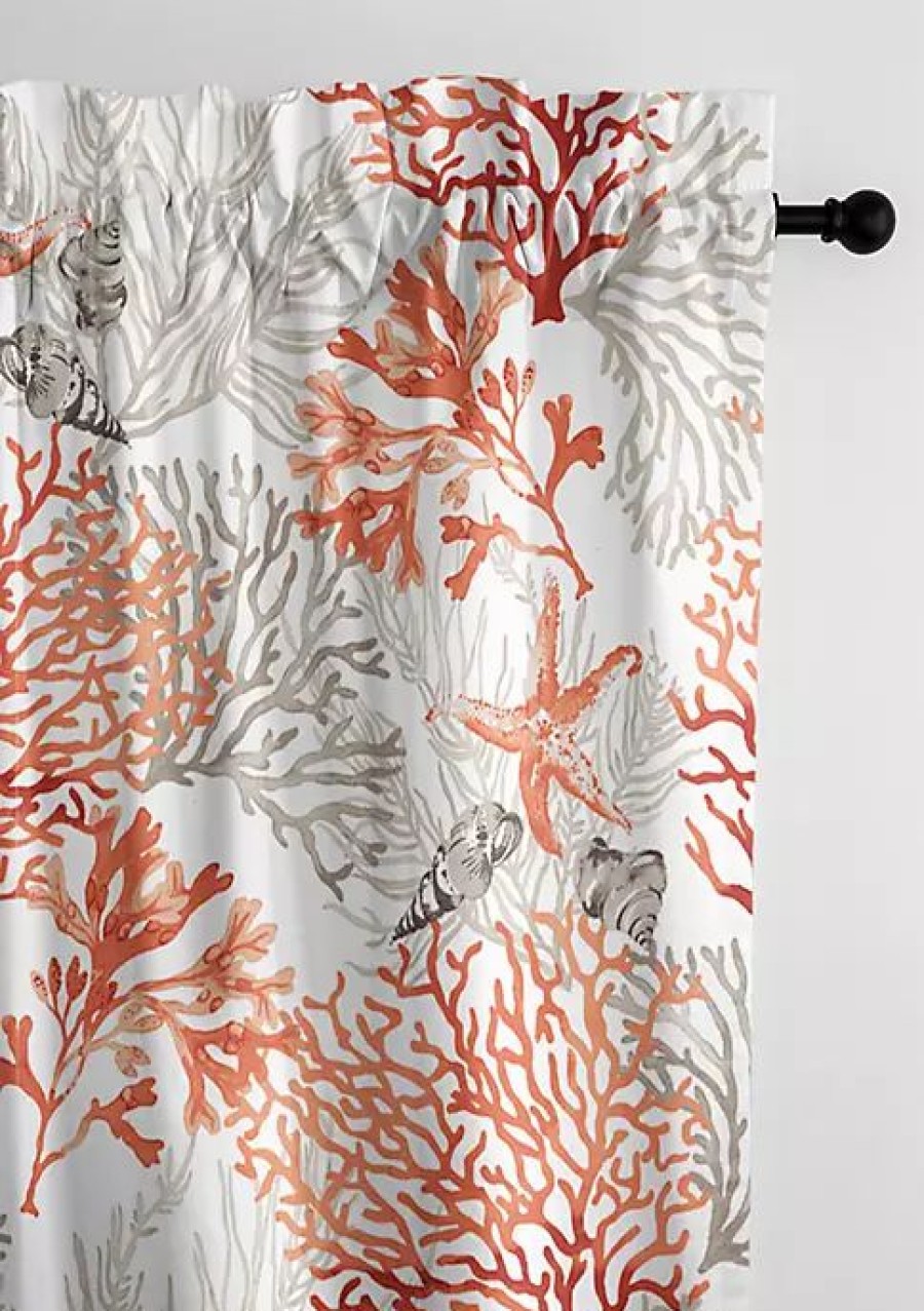 Home * | 6Ix Tailors Fine Linens Reef Pole Top Drapery Panel Pair (50 W X 144 L) Coral