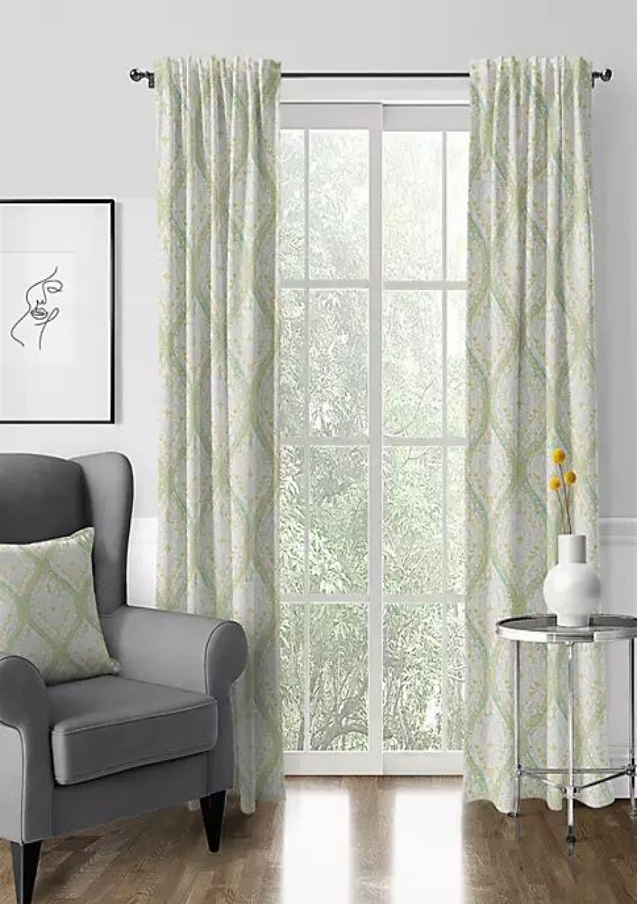 Home * | 6Ix Tailors Fine Linens Cressida Pole Top Drapery Panel Pair (50 W X 96 L) Green Tea