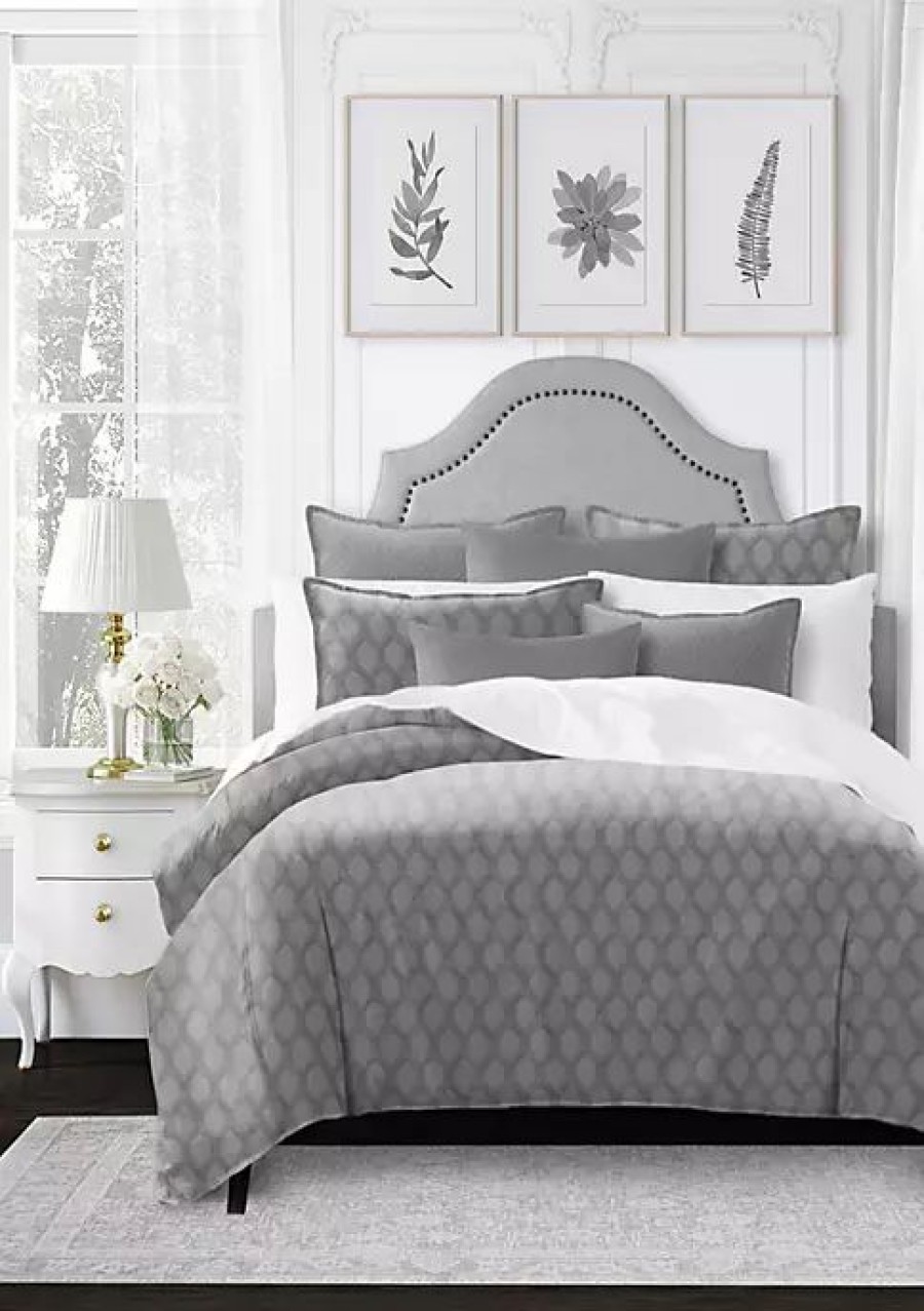 Bed & Bath * | 6Ix Tailors Fine Linens Desdemona Queen Comforter & 2 Shams Set Platinum