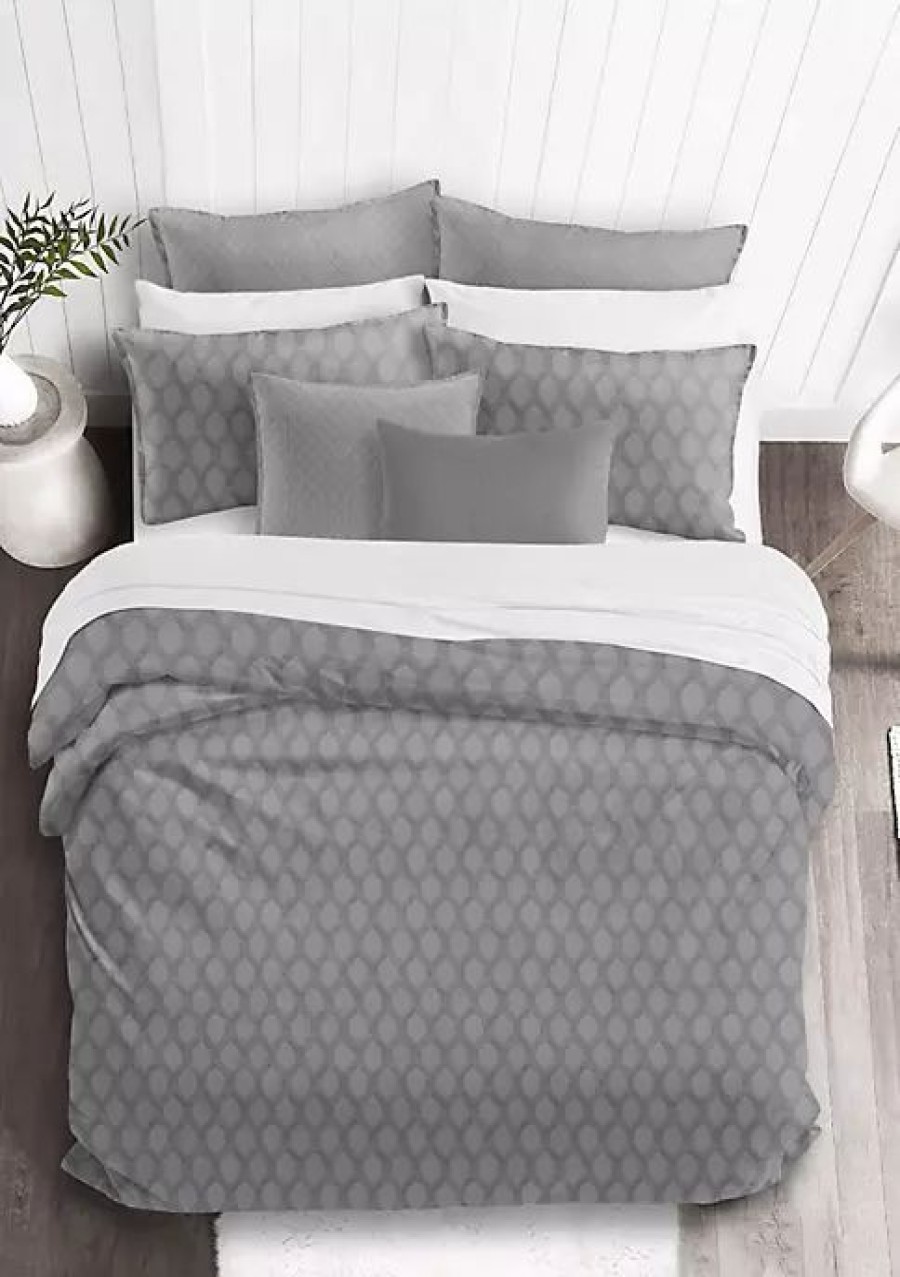 Bed & Bath * | 6Ix Tailors Fine Linens Desdemona Queen Comforter & 2 Shams Set Platinum