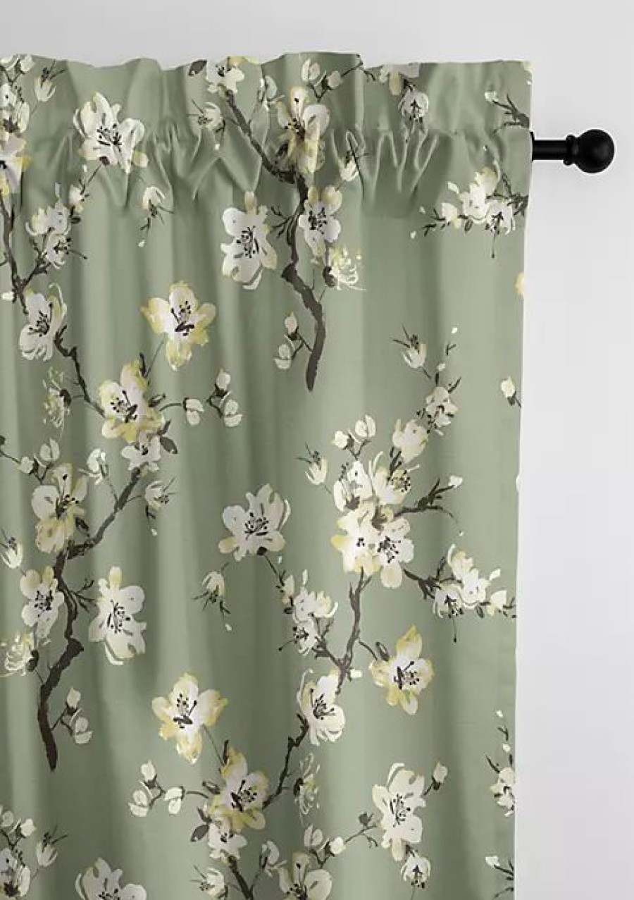 Home * | 6Ix Tailors Fine Linens Sakura Pole Top Drapery Panel Pair (50 W X 108 L) Green