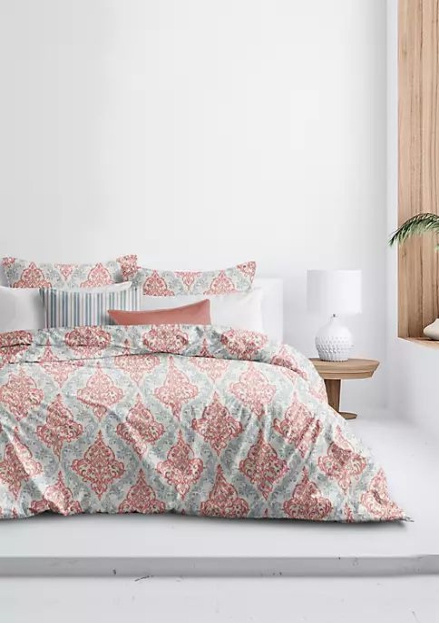 Bed & Bath * | 6Ix Tailors Fine Linens Adira King Duvet Cover & 2 Shams Set Coral