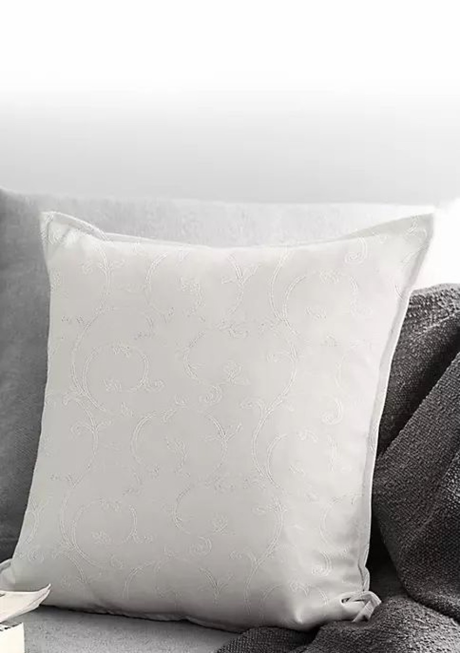 Home * | 6Ix Tailors Fine Linens Marlene 20 Sq Decor Pillow (Feather Insert) Alabaster