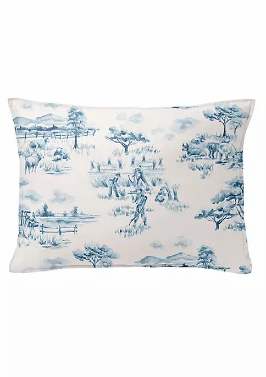 Bed & Bath * | 6Ix Tailors Fine Linens Auclair 14X20 Oblong Decor Pillow (Feather Insert) Blue