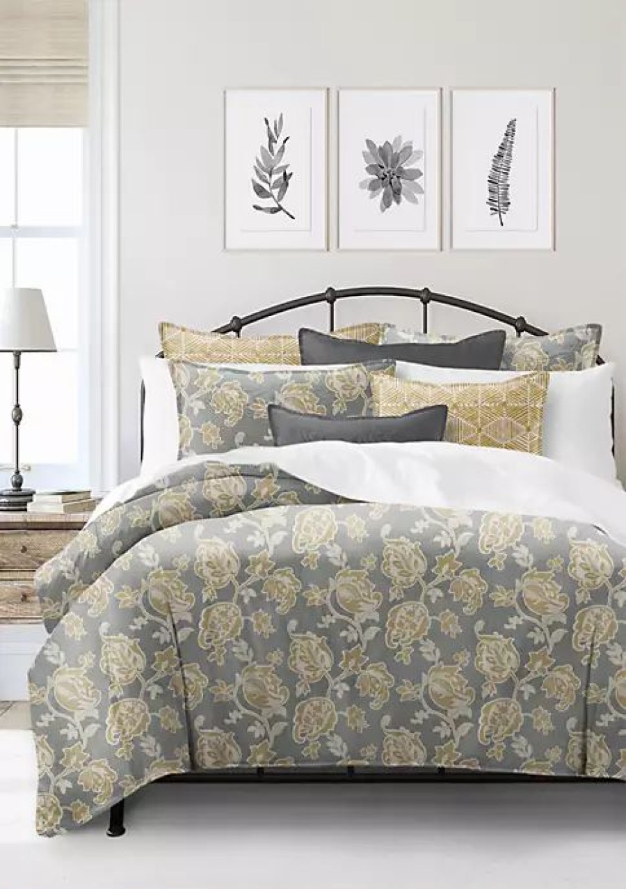 Bed & Bath * | 6Ix Tailors Fine Linens Golden Bloom Twin Duvet Cover & 1 Sham Set Barley