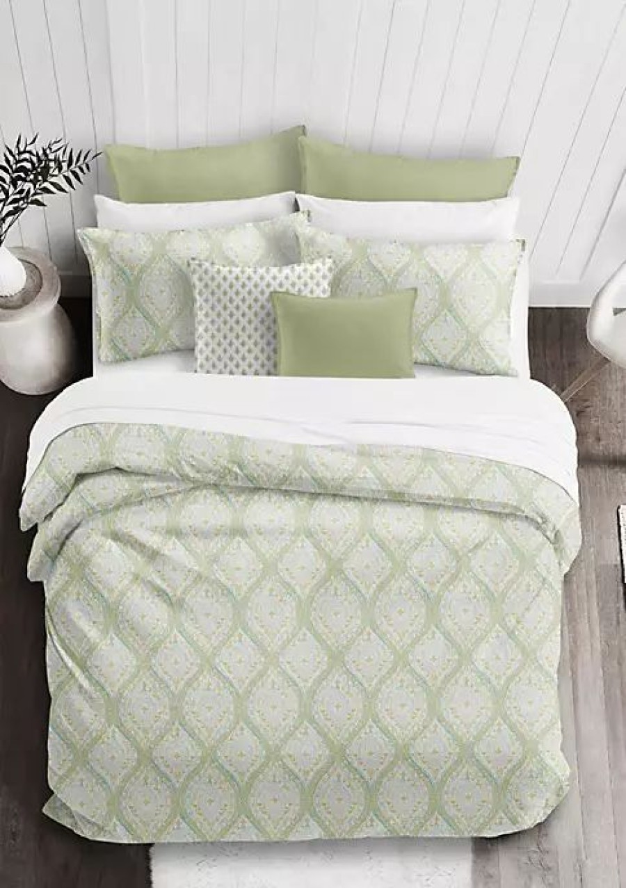 Bed & Bath * | 6Ix Tailors Fine Linens Cressida Full/Double Coverlet & 2 Shams Set Green Tea