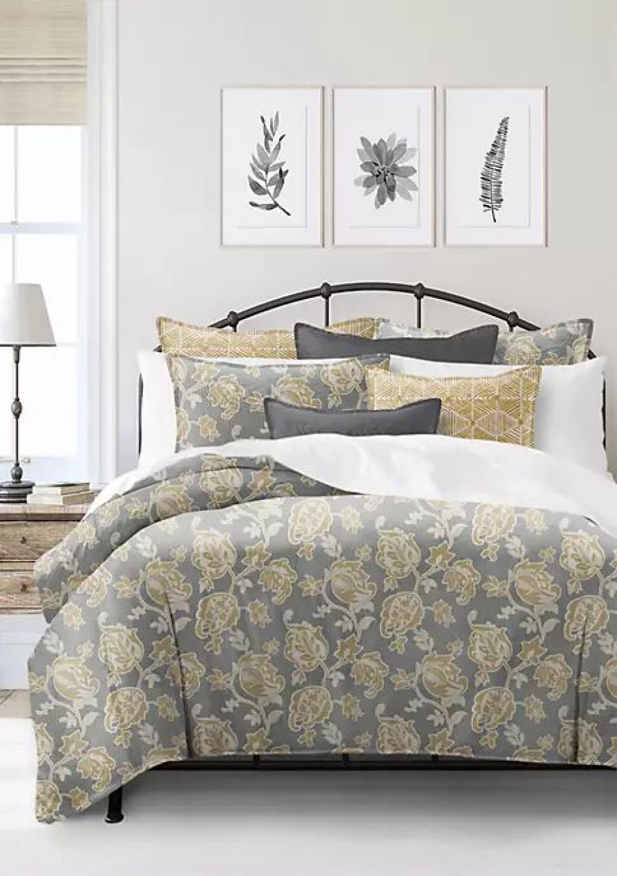 Bed & Bath * | 6Ix Tailors Fine Linens Golden Bloom California King Comforter & 2 Shams Set Barley