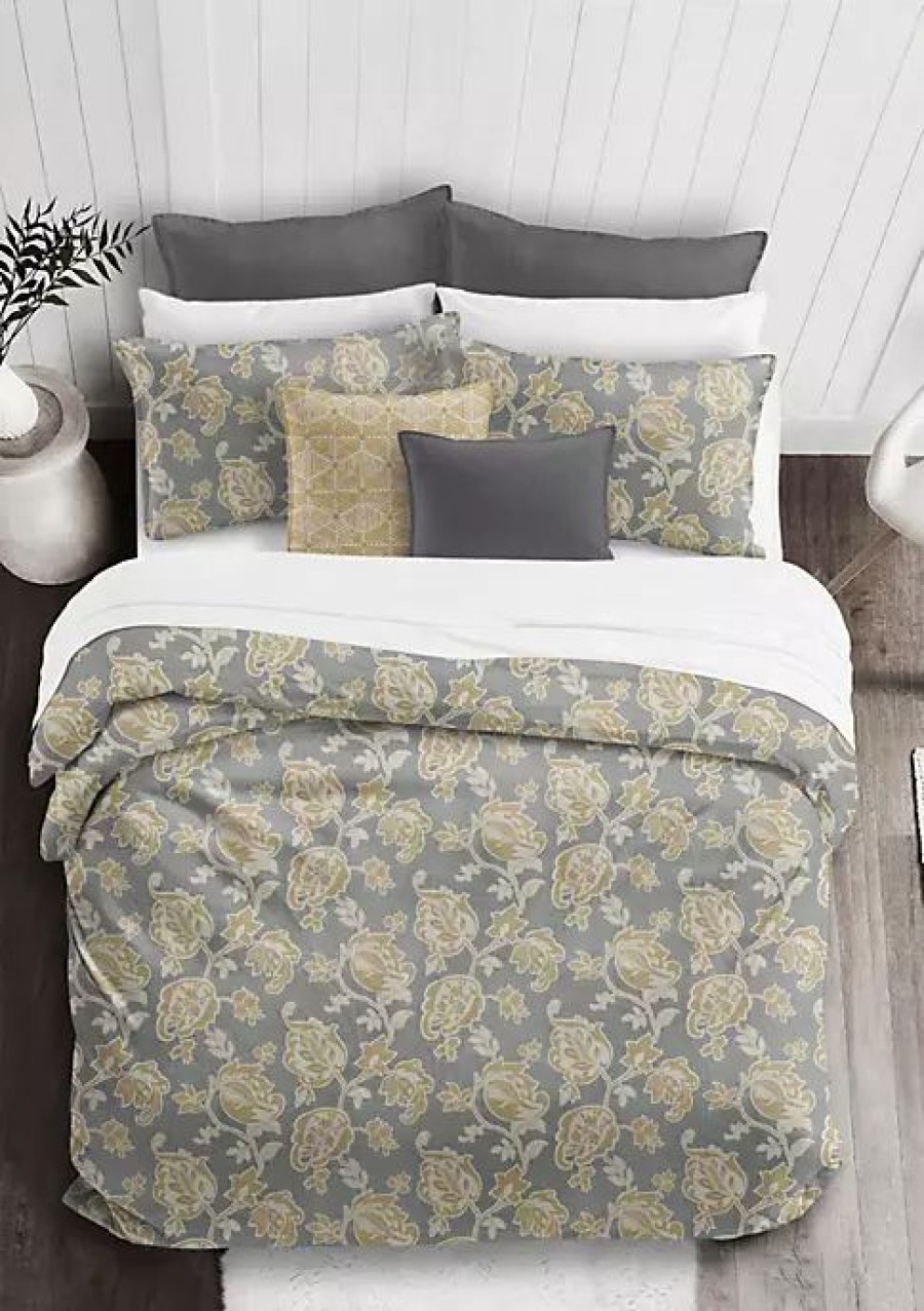 Bed & Bath * | 6Ix Tailors Fine Linens Golden Bloom California King Comforter & 2 Shams Set Barley