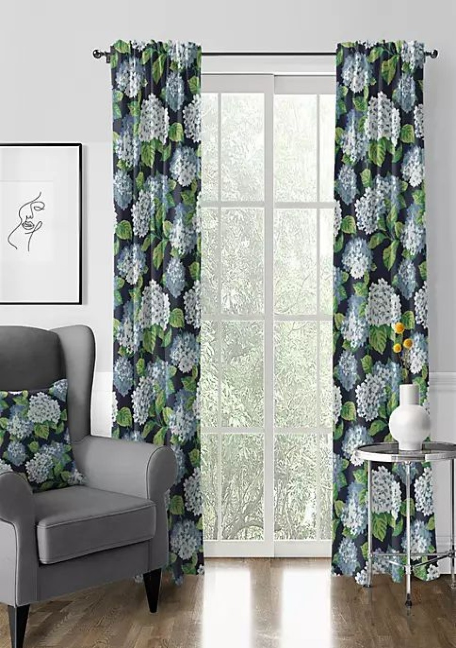 Home * | 6Ix Tailors Fine Linens Midnight Garden Pole Top Drapery Panel Pair (50 W X 96 L) Navy