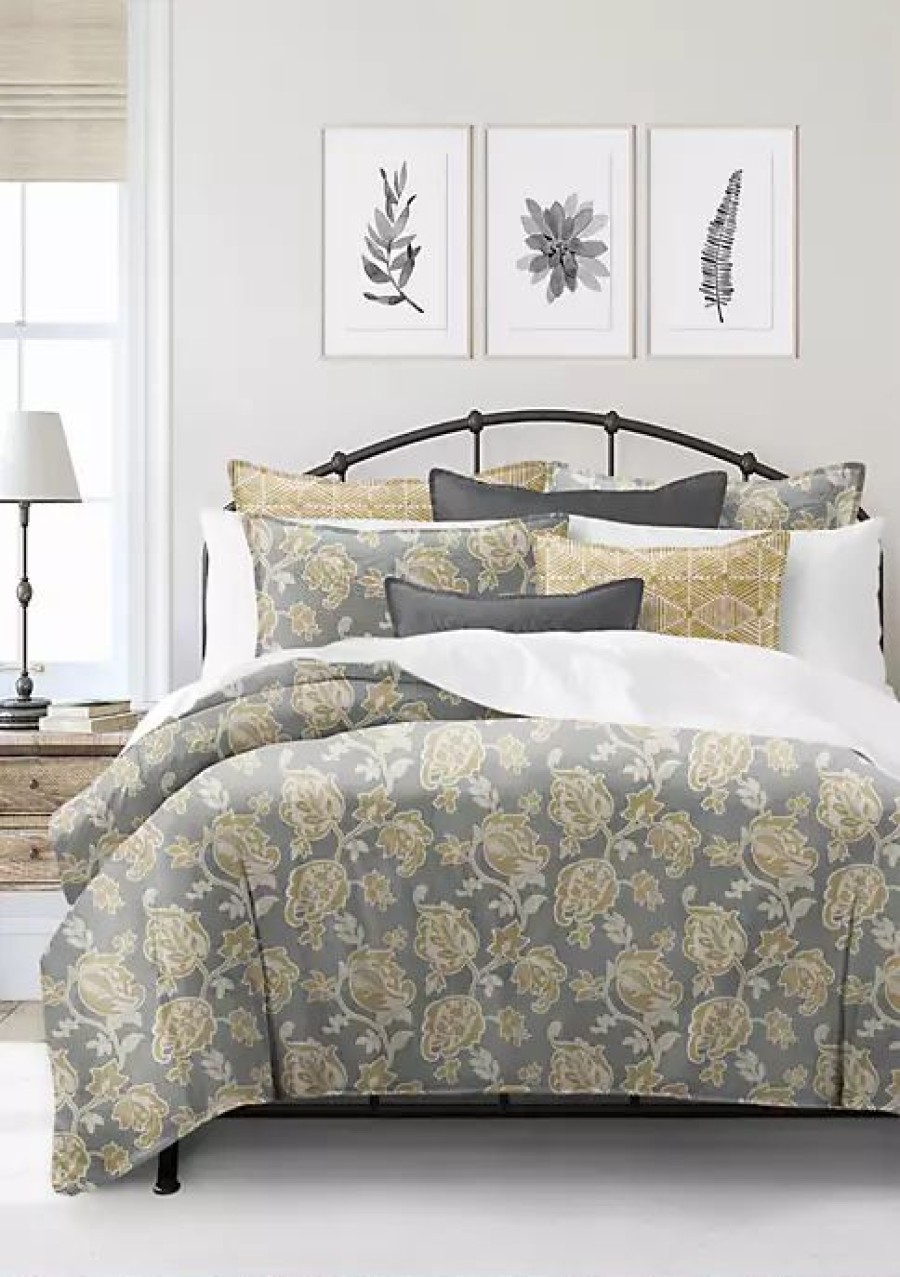 Bed & Bath * | 6Ix Tailors Fine Linens Golden Bloom Queen Coverlet & 2 Shams Set Barley