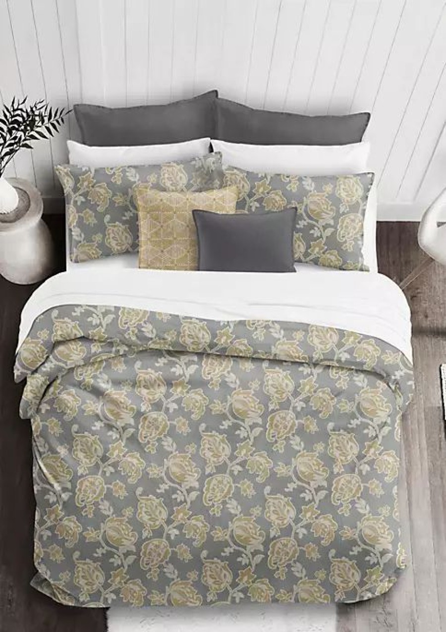 Bed & Bath * | 6Ix Tailors Fine Linens Golden Bloom Queen Coverlet & 2 Shams Set Barley