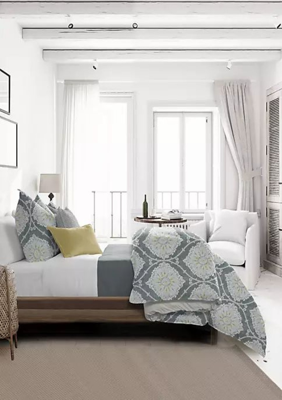 Bed & Bath * | 6Ix Tailors Fine Linens Bellamy Twin Comforter & 1 Sham Set Gray