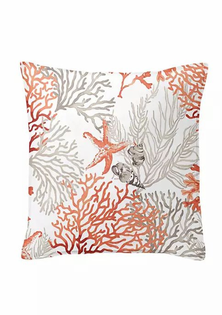 Home * | 6Ix Tailors Fine Linens Reef 20 Sq Decor Pillow (Feather Insert) Coral