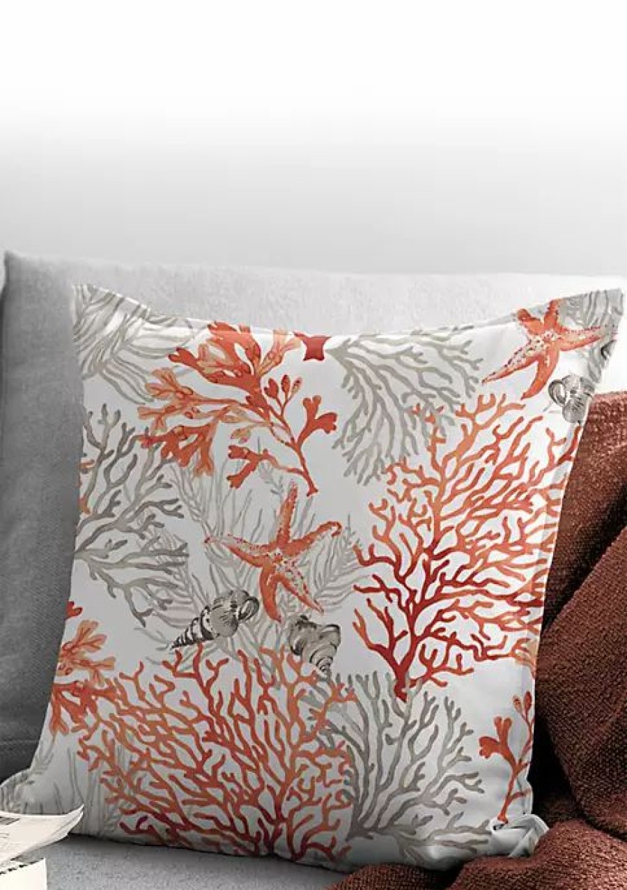 Home * | 6Ix Tailors Fine Linens Reef 20 Sq Decor Pillow (Feather Insert) Coral