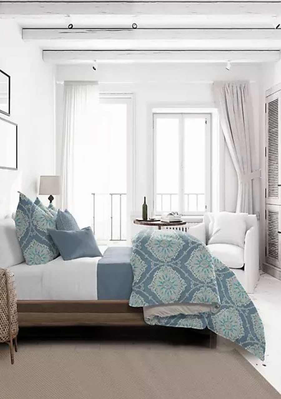 Bed & Bath * | 6Ix Tailors Fine Linens Bellamy Queen Coverlet & 2 Shams Set Blue