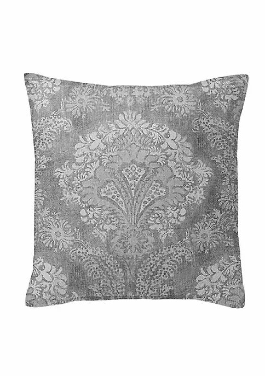 Home * | 6Ix Tailors Fine Linens Ophelia 24 Sq Decor Pillow (Feather Insert) Gray