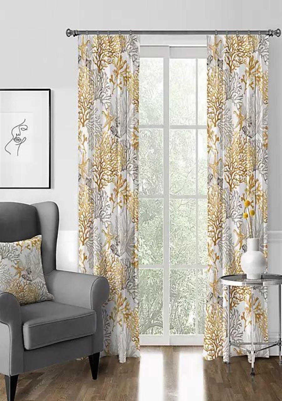 Home * | 6Ix Tailors Fine Linens Reef Pinch Pleat Drapery Panel Pair (40 W X 144 L) Gold