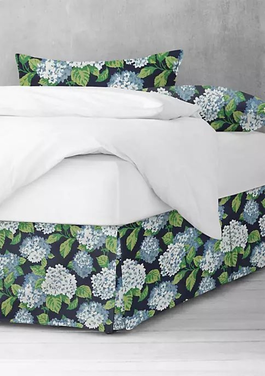 Bed & Bath * | 6Ix Tailors Fine Linens Midnight Garden Cal-King Bed Skirt 18 Drop Navy