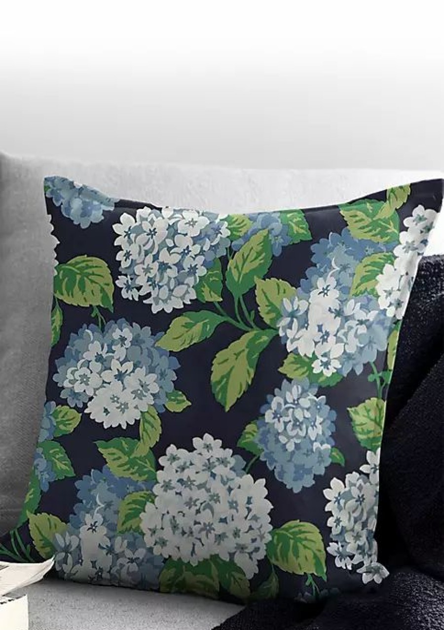 Home * | 6Ix Tailors Fine Linens Midnight Garden 24 Sq Decor Pillow (Feather Insert) Navy