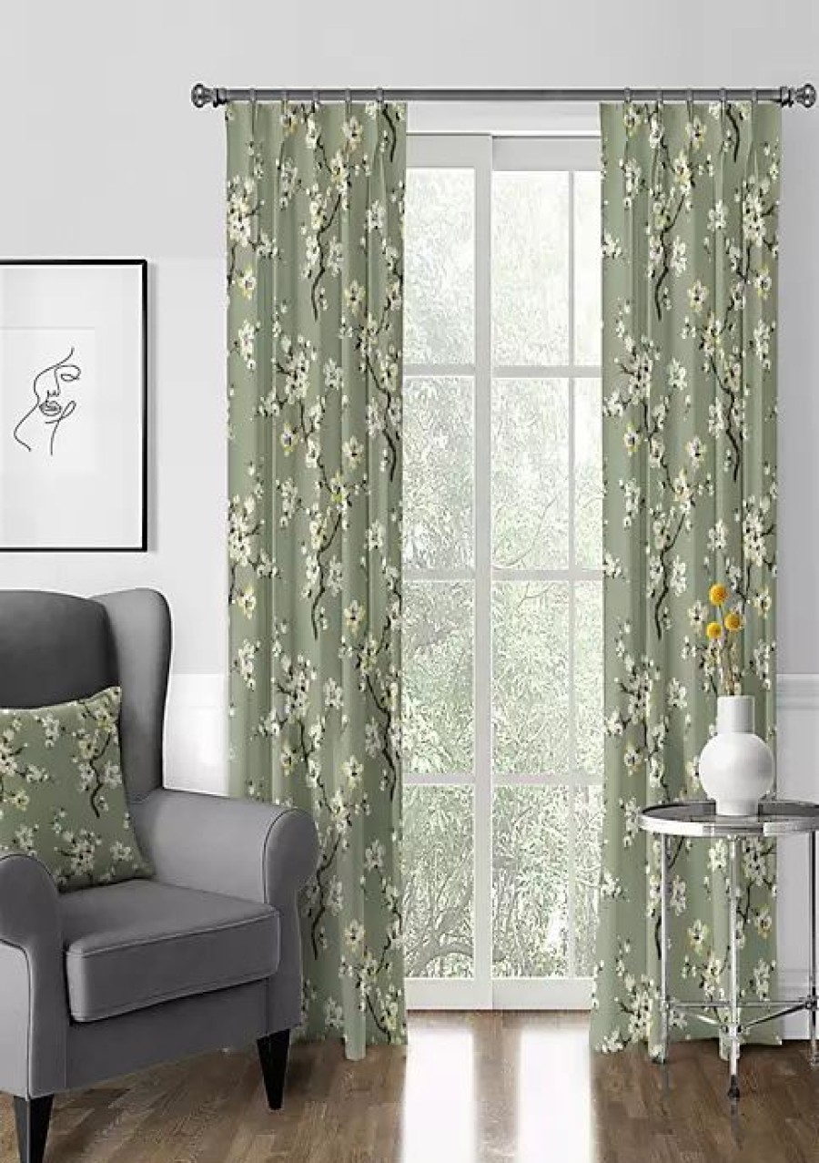 Home * | 6Ix Tailors Fine Linens Sakura Pinch Pleat Drapery Panel Pair (20 W X 144 L) Green