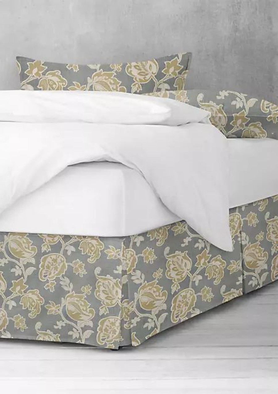 Bed & Bath * | 6Ix Tailors Fine Linens Golden Bloom Cal-King Bed Skirt 15 Drop Barley