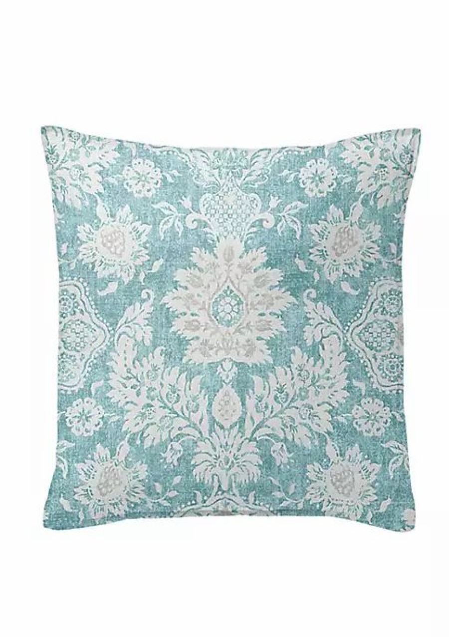 Home * | 6Ix Tailors Fine Linens Osha 24 Sq Decor Pillow (Feather Insert) Aqua/Teal