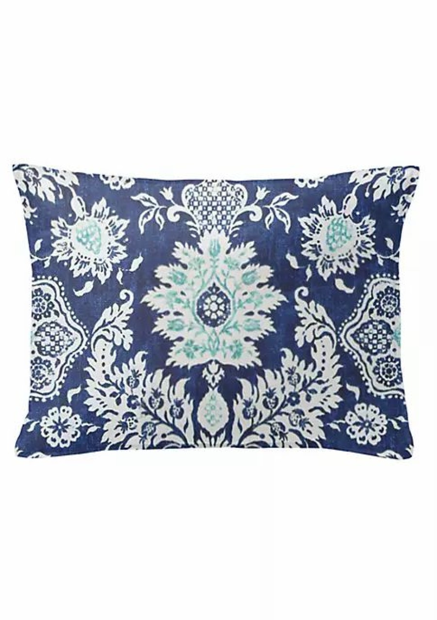 Home * | 6Ix Tailors Fine Linens Osha 14X20 Oblong Decor Pillow (Feather Insert) Blue/Aqua