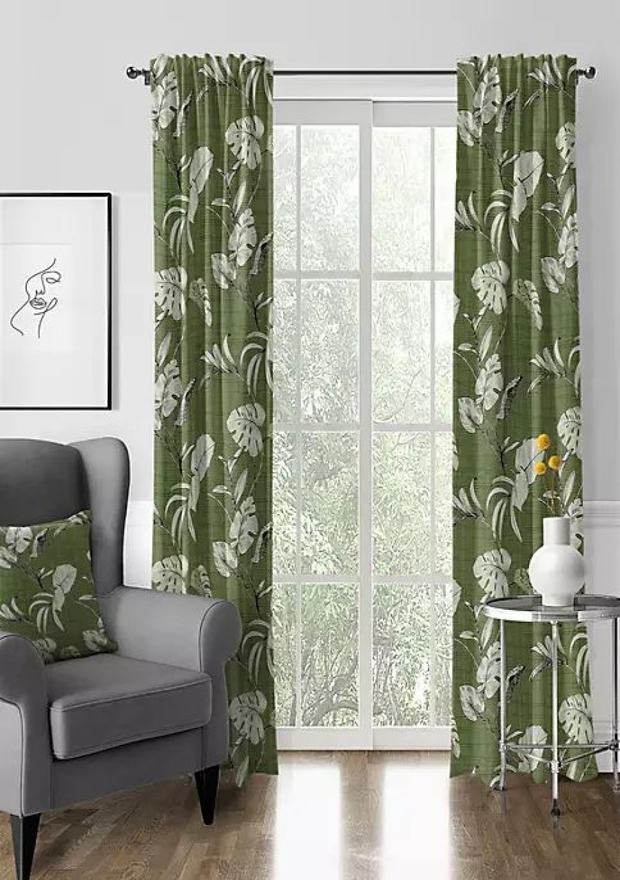 Home * | 6Ix Tailors Fine Linens Tropez Pole Top Drapery Panel Pair (50 W X 96 L) Green